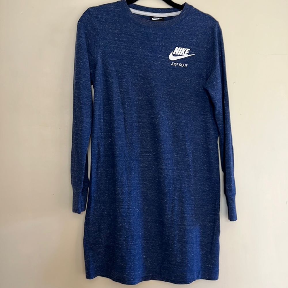 Nike Womens Sportswear Vintage Dress Shirt Navy Blue Long Sleeves Size S